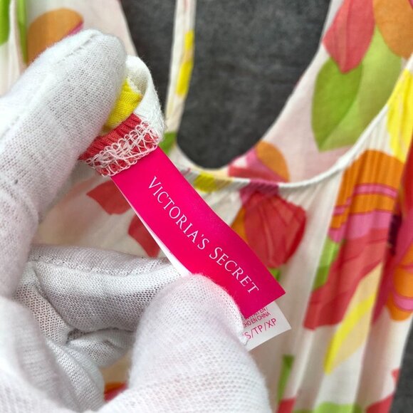 Victoria's Secret Halter Cami Top Womens XS V-Neck Floral Babydoll Colorful - Picture 6 of 10